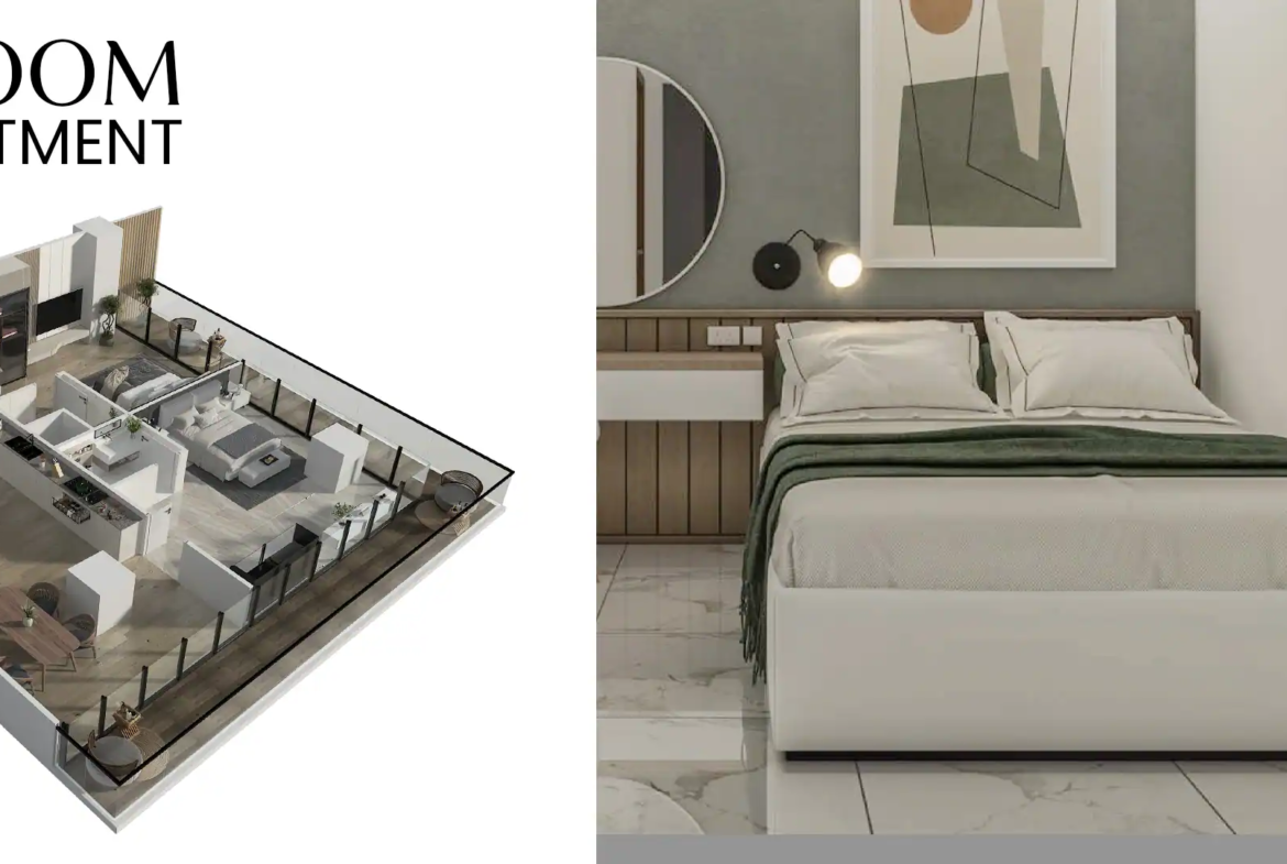 Image express the two bed apartment for the family in Lahore.