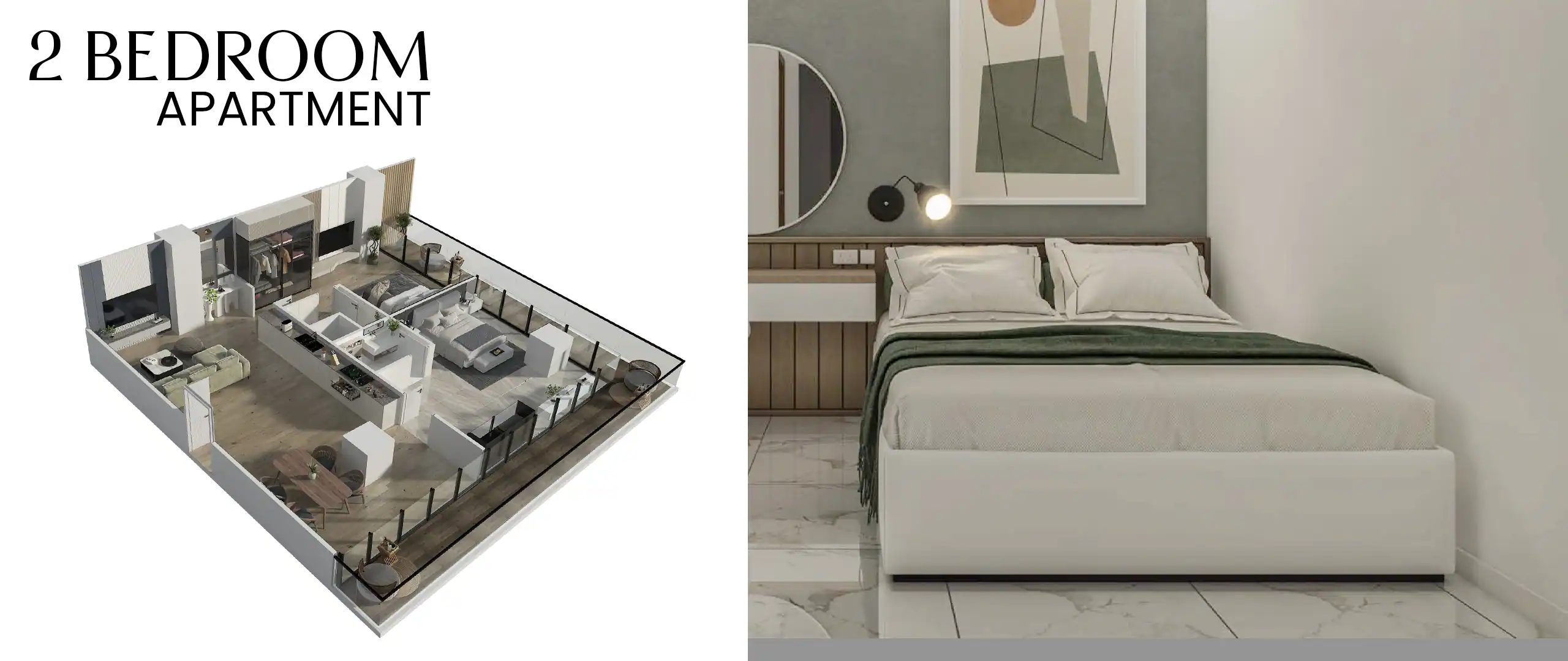 Image express the two bed apartment for the family in Lahore.