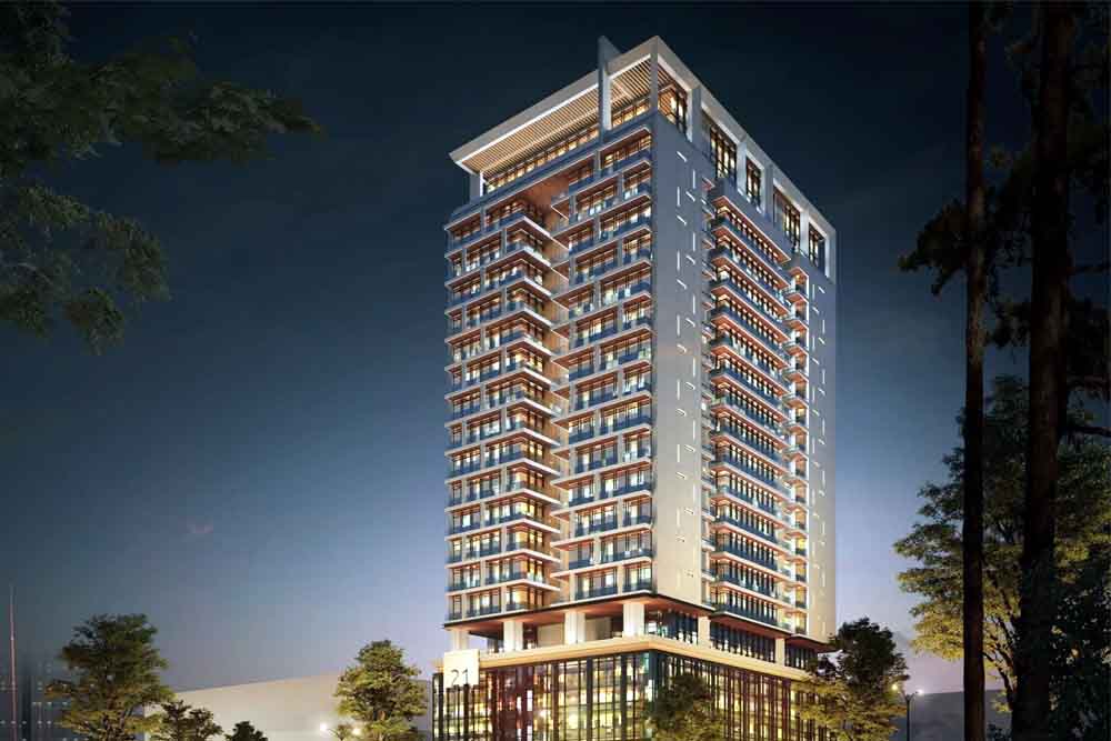 high rise apartment building in lahore showing modern urban living