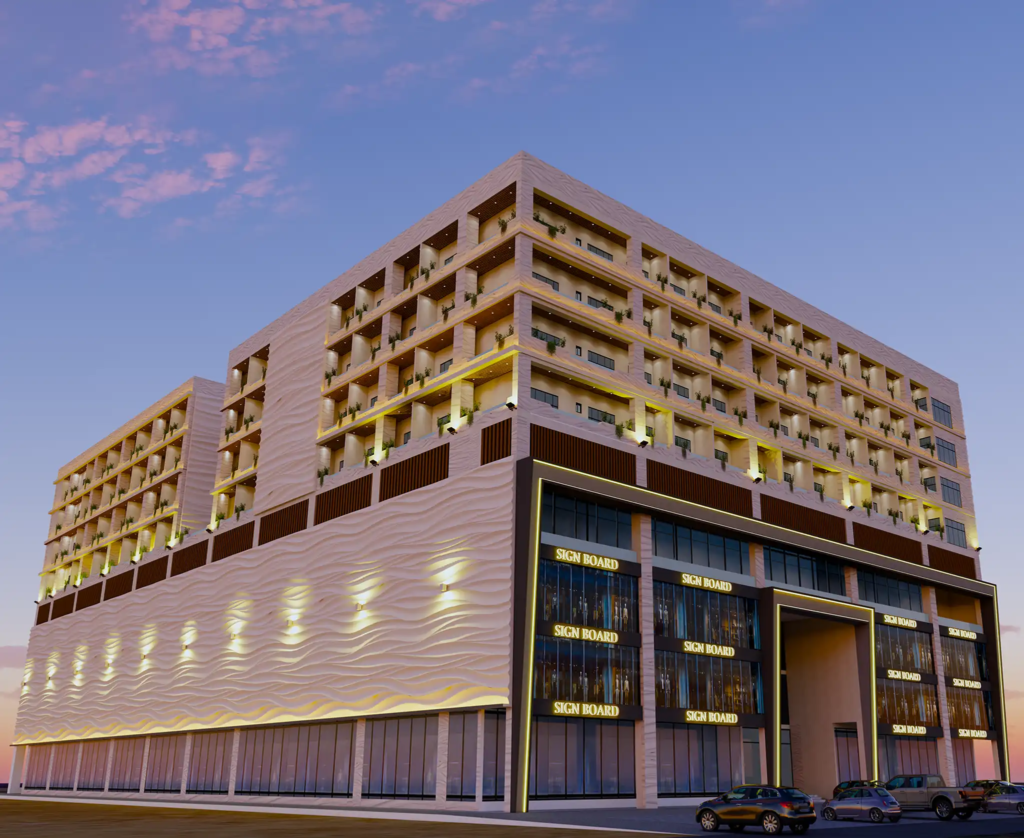Canton Sky Tower Lahore exterior rendering